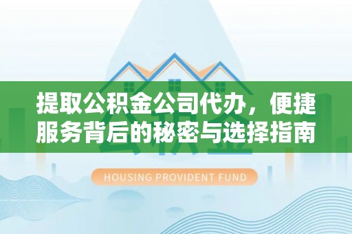 柳州提取公积金公司代办，便捷服务背后的秘密与选择指南